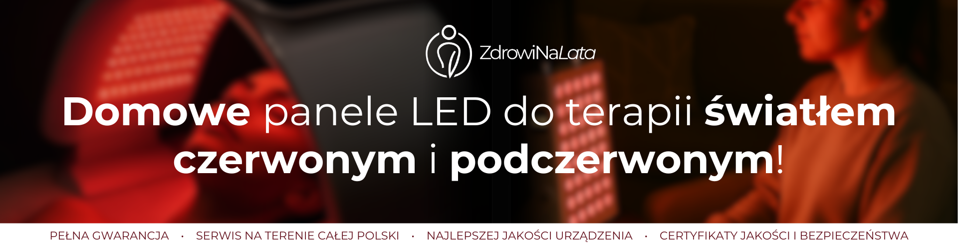 Profesjonalne panele LED do terapii światłem czerwonym i podczerwienią – baner